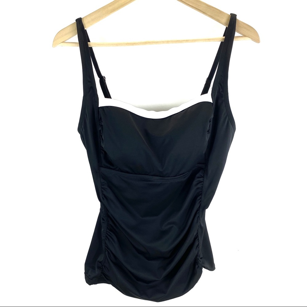 South Point Contrast Trim Tankini Swim Top Sz 14